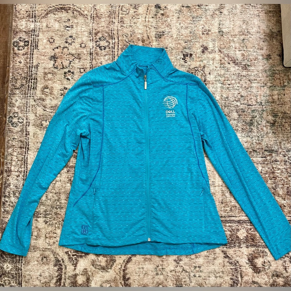 Kate Lord Aqua Blue Women’s Logo’d Athletic Jacket Size Large
